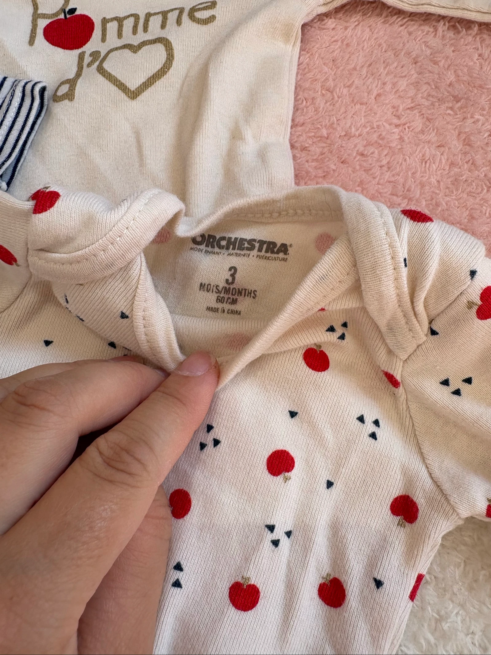 Lote de 5 bodies bebê menina 3 meses – Orchestra & cache-cœur – Excelente estado – photo 7